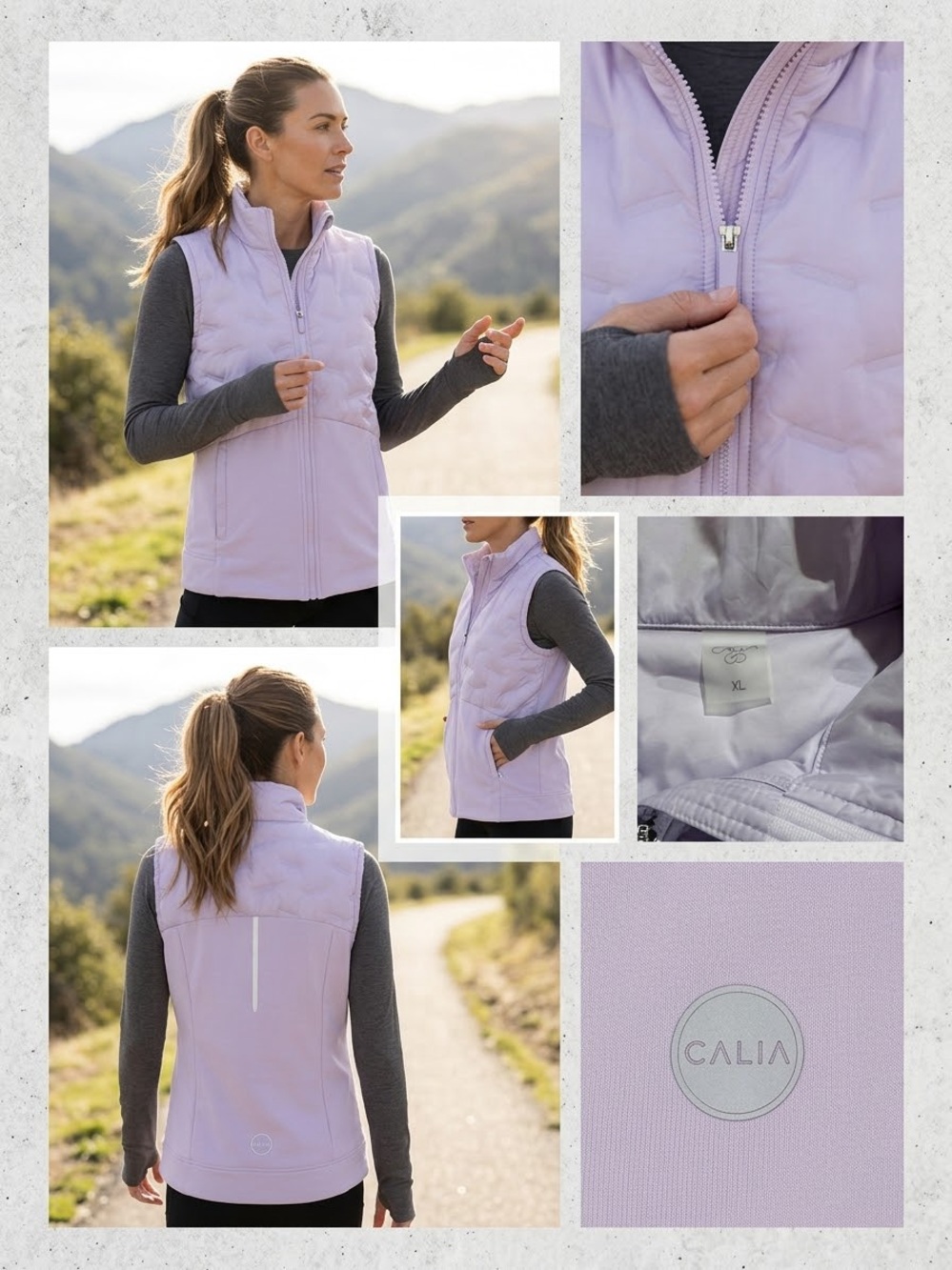 CALIA by Carrie Underwood Lavender Quilted Vest
